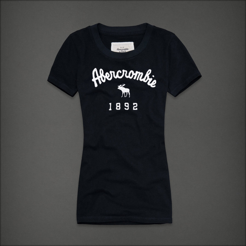 Abercrombie Fitch Mujeres De Cuello Redondo Corto Remera AF8196